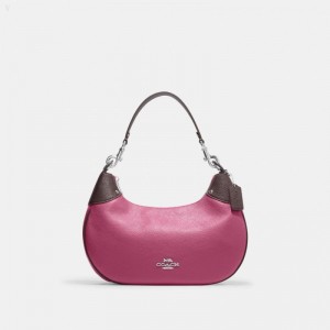 Coach Mara Hobo - Women's Shoulder Bags - Silver / Light Raspberry Multicolor | LMBV8739
