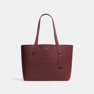 Coach Cameron Tote - Women's Tote Bags - Silver / Wine | JVRF1653
