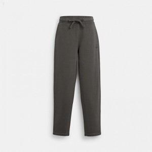 Coach Sweatpants In Organic Cotton - Men's Pants - Smoke | EUAS2878