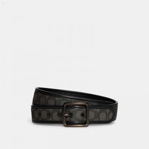 Coach Harness Buckle Belt,38 Mm - Men's Belts - Smoke / Black | QERB5692