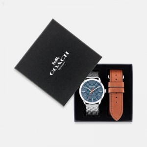 Coach Baxter Watch,39 Mm - Men's Watches - Stainless Steel / Saddle | JWYS3747