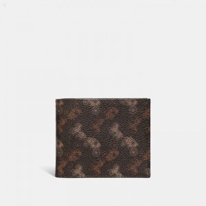 Coach Double Billfold Wallet With Horse And Carriage Print - Men's Wallets - Truffle / | OOCL3119
