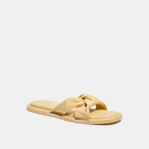 Coach Brooklyn Sandal - Women's Sandals - Vanilla | QCMO4161
