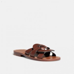 Coach Issa Sandal - Women's Sandals - Walnut Brown | UWEM7988