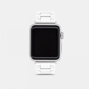 Coach Apple Watch® Strap,38 Mm And 40 Mm - Men's Watches - White | MCZK0353