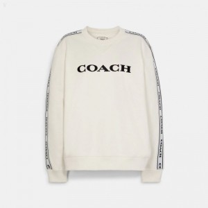 Coach Essential Crewneck - Women's Tops - White | LALY1459