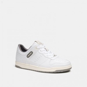 Coach C201 Sneaker - Men's Sneakers - White / Grey | YIKM0040