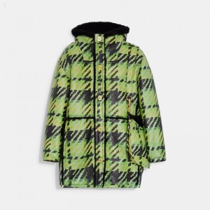 Coach Printed Cocoon Bag Coat - Men's Coats - Yellow Multicolor | VQEV6409